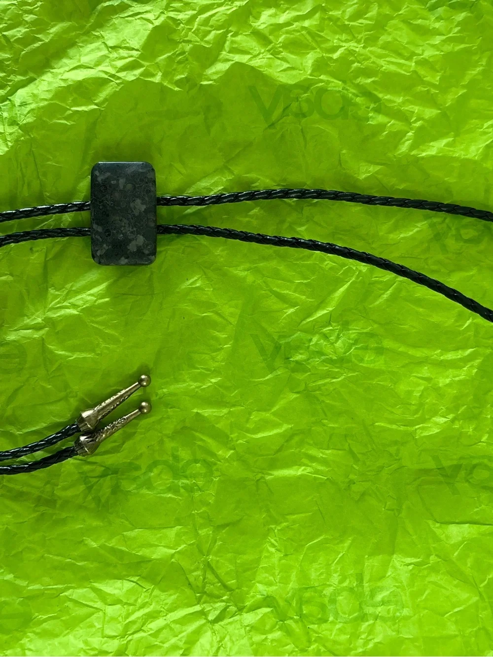Men's Black and Gray Stone Bolo Tie - Classic Western Accessory